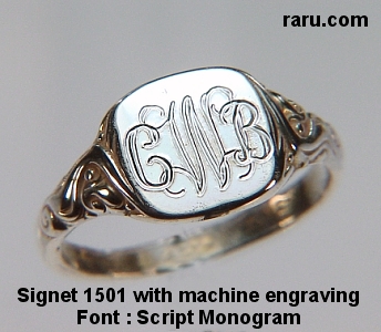 Vintage Monogram IB Signet Ring
